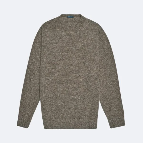 Oyster Wreay Shetland Wool Crew Neck 3 Oyster Wreay Shetland Wool Crew Neck