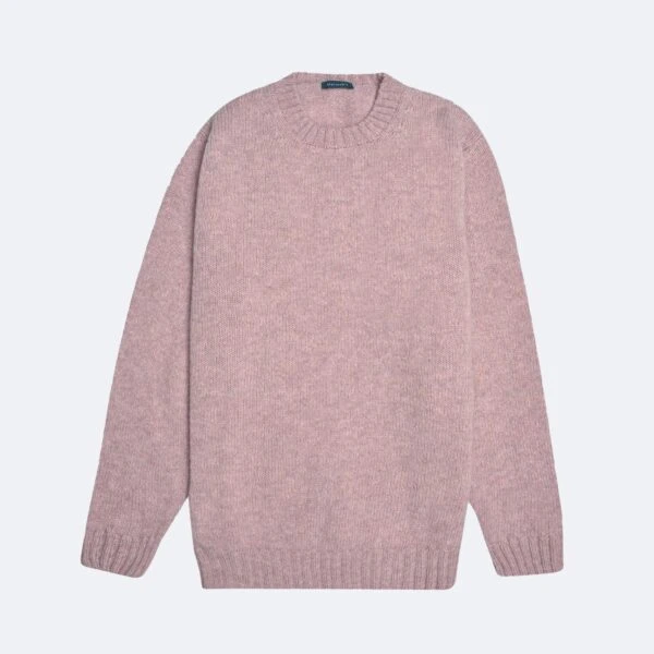 Pink Wreay Shetland Wool Crew Neck 3 Pink Wreay Shetland Wool Crew Neck