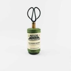 Green Recycled Mill Bobbin With Twine And Scissors