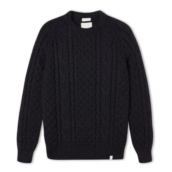 Men’s Navy Hudson Aran Jumper 3 Men’s Navy Hudson Aran Jumper