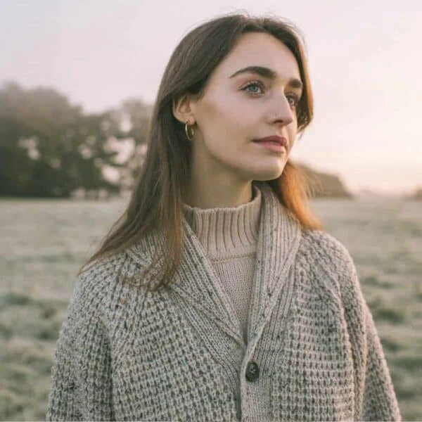 Ladies Waffle Shawl Cardigan – Skiddaw 4 Ladies Waffle Shawl Cardigan – Skiddaw - Image 2