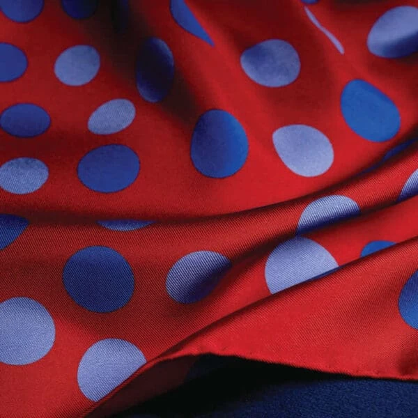 Planetarium Silk Pocket Square – Red & Blue 3 Planetarium Silk Pocket Square – Red & Blue