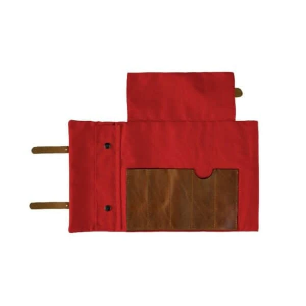 Factory Red Canvas & Leather Artist Roll 4 Factory Red Canvas & Leather Artist Roll - Image 2