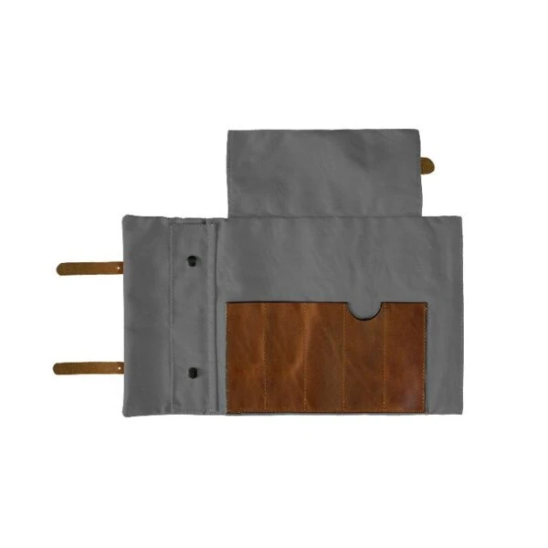 Heritage Grey Canvas & Leather Artists Roll 4 Heritage Grey Canvas & Leather Artists Roll - Image 2