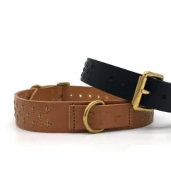 Raven Black Leather Sashiko Leather Dog Collar 7 Raven Black Leather Sashiko Leather Dog Collar -Home And Daily Necessities Store sashiko dog collar colour options 600x600 2