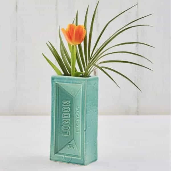 Turquoise London Brick Vase 5 Turquoise London Brick Vase - Image 3