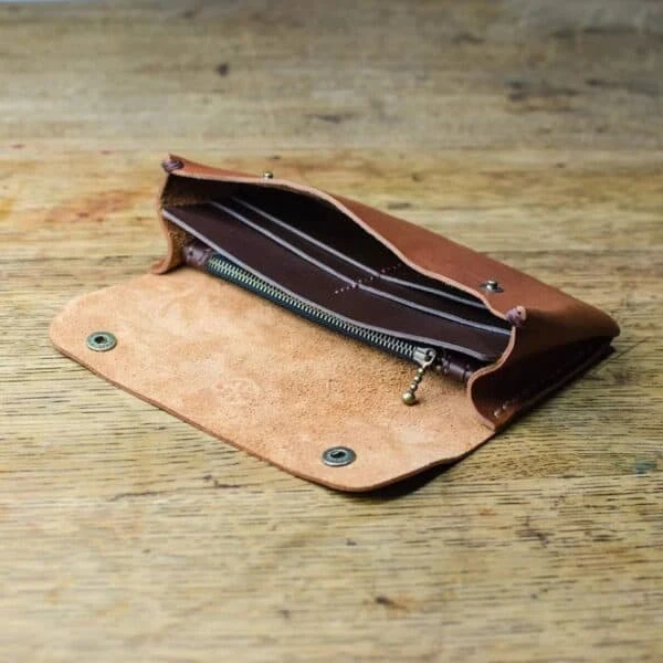 Tan Italian Leather Purse 4 Tan Italian Leather Purse - Image 2