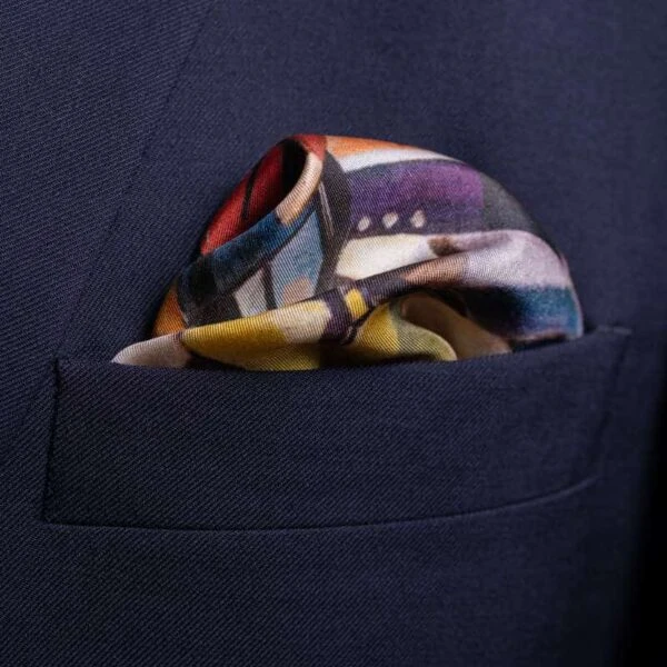 The Football Match Silk Pocket Square 4 The Football Match Silk Pocket Square - Image 2