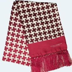 Red And White Ombré Houndstooth Fringed Scarf -Home And Daily Necessities Store thomas fortin Red and White Ombre Houndstooth Fringed Scarf folded clipped rev 1 1 600x600 1
