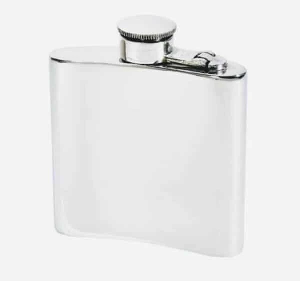 Kidney Shaped Pewter Hip Flask 4 Kidney Shaped Pewter Hip Flask - Image 2