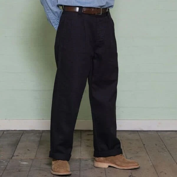 Black Cotton Work Trousers 4 Black Cotton Work Trousers - Image 2