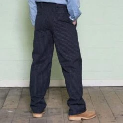 Chalk Pinstripe Cotton Work Trousers 8 Chalk Pinstripe Cotton Work Trousers -Home And Daily Necessities Store yarmouth oilskins chalk pinstripe cotton work trousers back 600x600 1