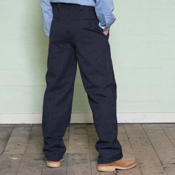 Chalk Pinstripe Cotton Work Trousers 5 Chalk Pinstripe Cotton Work Trousers - Image 3