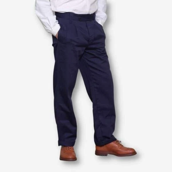 Navy Cotton Work Trousers 3 Navy Cotton Work Trousers